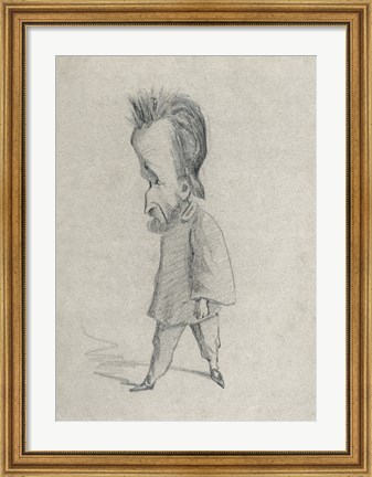 Framed Caricature of the Journalist Theodore Pelloquet, 1858 Print