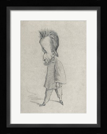 Framed Caricature of the Journalist Theodore Pelloquet, 1858 Print