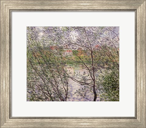 Framed Banks of the Seine or, Spring through the Trees Print