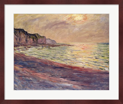 Framed Beach at Pourville, Setting Sun Print