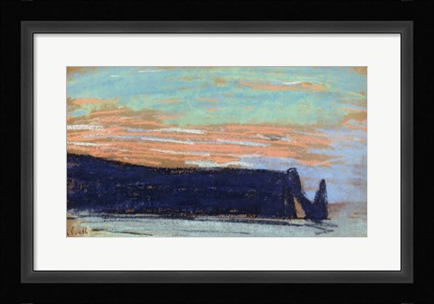Framed Cliff at Etretat Print