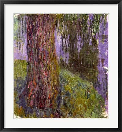 Framed Weeping Willow and the Waterlily Pond Print