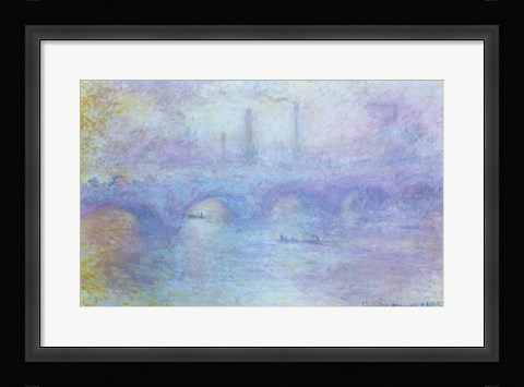 Framed Waterloo Bridge, Effect of Fog, 1903 Print