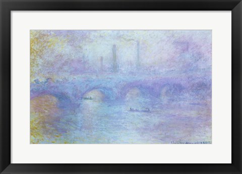 Framed Waterloo Bridge, Effect of Fog, 1903 Print