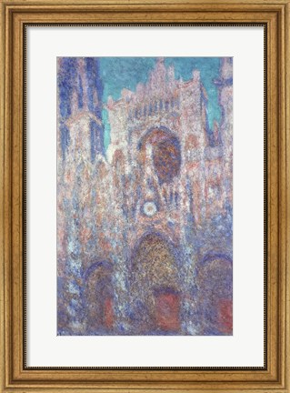 Framed Rouen Cathedral in the Setting Sun Print
