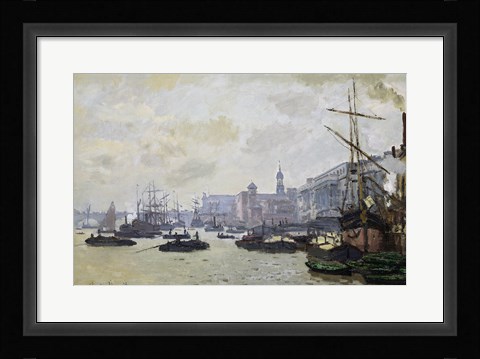 Framed Thames at London, 1871 Print