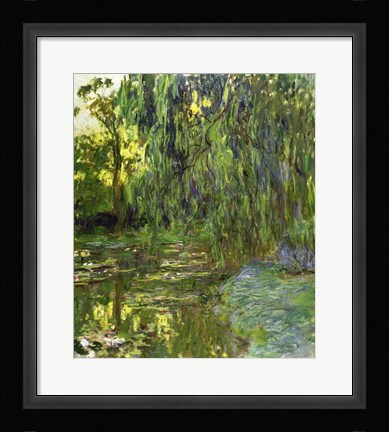 Framed Weeping Willows, The Waterlily Pond at Giverny, c.1918 Print