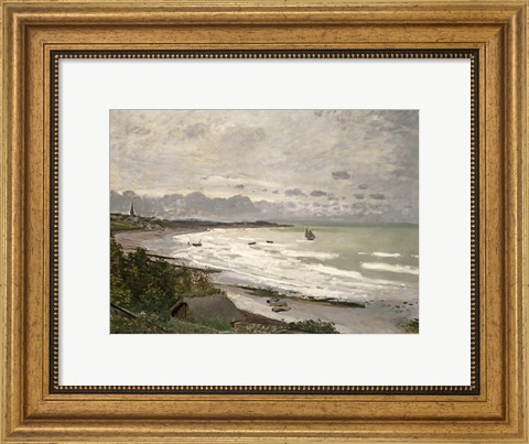 Framed Beach at Sainte Adresse, 1867 Print