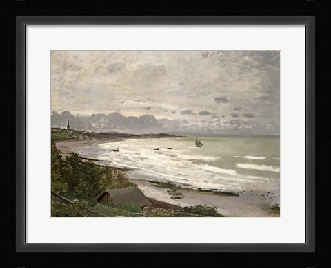 Framed Beach at Sainte Adresse, 1867 Print