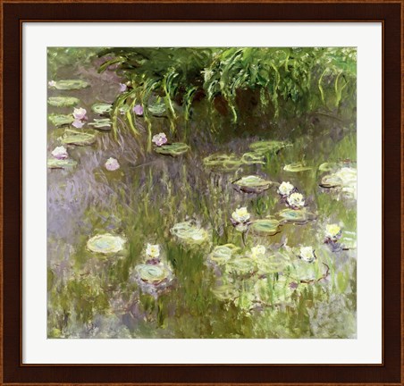 Framed Waterlilies at Midday, 1918 Print
