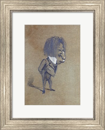 Framed Caricature of Jules Husson &#39;Champfleury&#39; Print