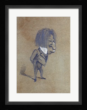 Framed Caricature of Jules Husson 'Champfleury' Print
