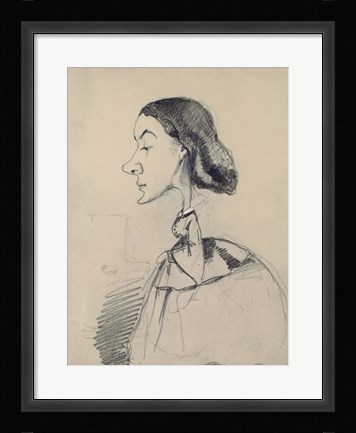 Framed Young Woman at the Piano Print