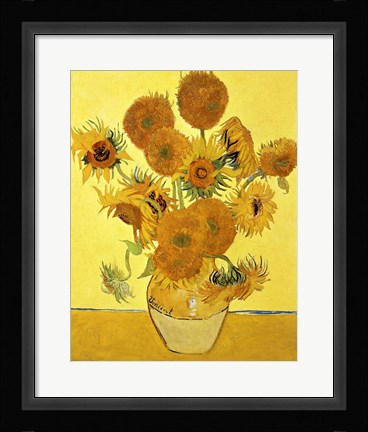 Framed Sunflowers, 1888 yellow Print