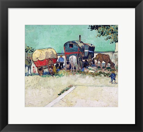 Framed Caravans, Gypsy Encampment near Arles Print