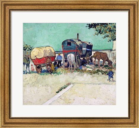 Framed Caravans, Gypsy Encampment near Arles Print