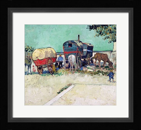 Framed Caravans, Gypsy Encampment near Arles Print