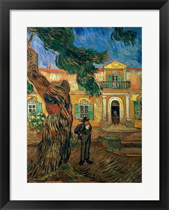 Framed St. Paul's Hospital, St Remy, 1889 Print