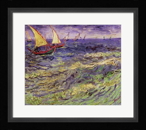 Framed Seascape at Saintes-Maries Print