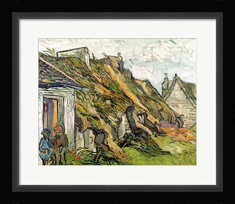 Framed Thatched Cottages in Chaponval Print