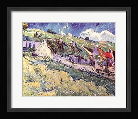 Framed Cottages at Auvers-sur-Oise, 1890 Print