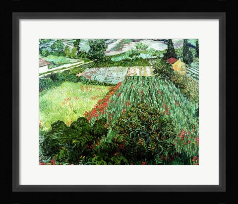 Framed Field with Poppies, 1889 Print