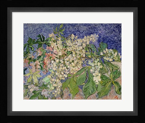 Framed Blossoming Chestnut Branches, 1890 Print