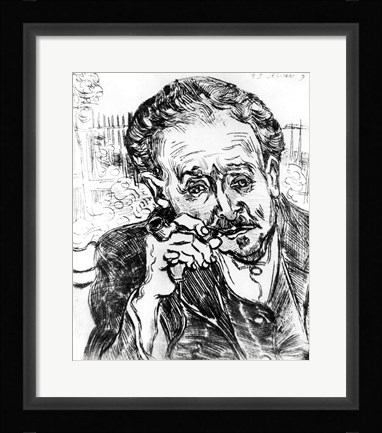 Framed Man with the Pipe, Portrait of Doctor Paul Gachet Print