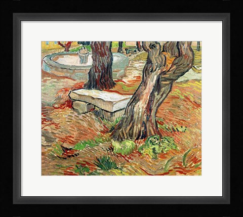 Framed Bench at Saint-Remy, 1889 Print