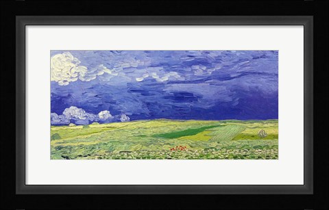 Framed Wheatfields under Thunderclouds, 1890 Print