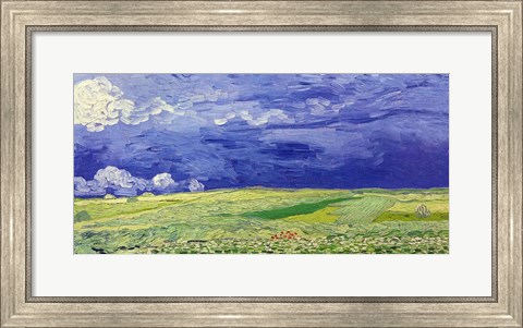 Framed Wheatfields under Thunderclouds, 1890 Print