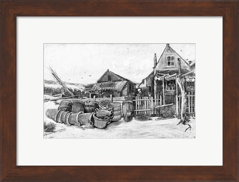 Framed fish drying barn at Scheveningen, c.1882 Print