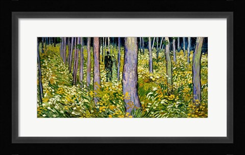 Framed Undergrowth with Two Figures, 1890 Print