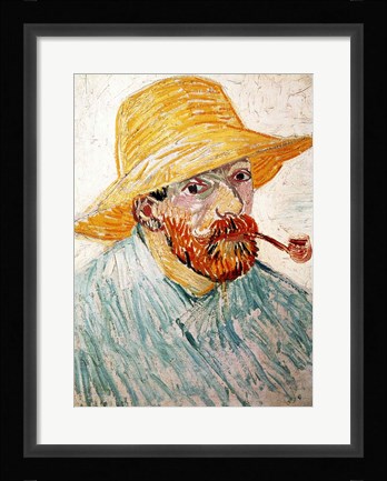 Framed Self Portrait, 1888 wearing a hat Print