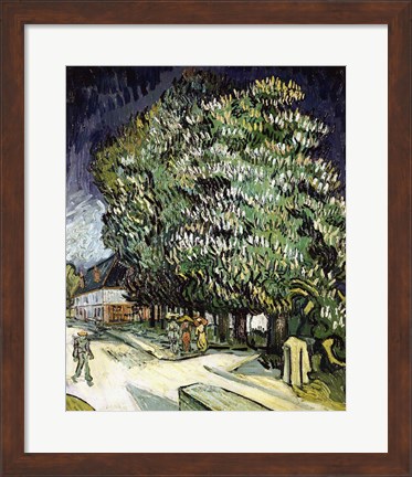Framed Chestnut trees in Blossom, Auvers-sur-Oise, 1890 Print