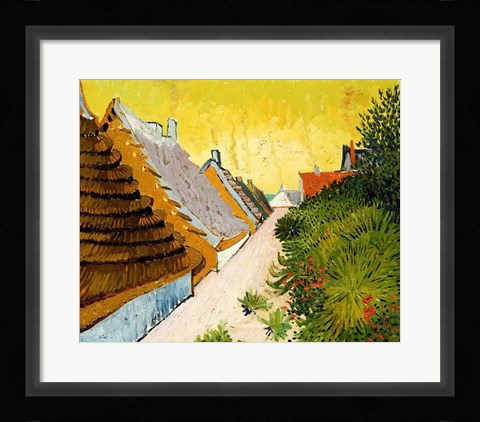 Framed Farmhouses at Saintes-Maries, June 1888 Print