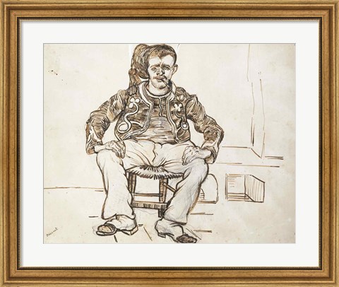 Framed Zouave, seated, 1888 Print