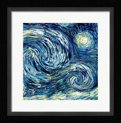 Framed Starry Night, June 1889 Detail B Print