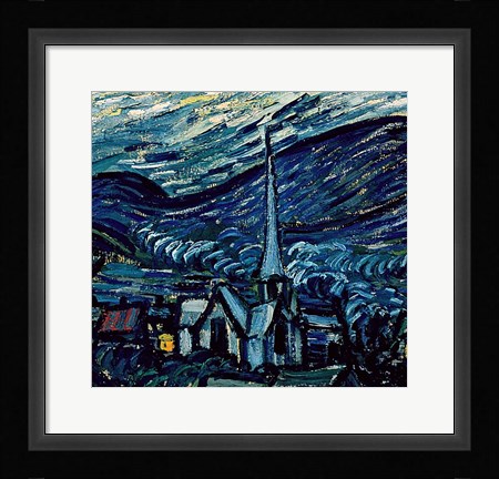 Framed Starry Night, June 1889 Detail C Print