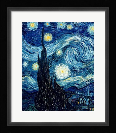 Framed Starry Night, June 1889 Detail A Print