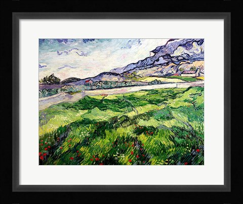 Framed Green Wheatfield behind the Asylum, 1889 Print