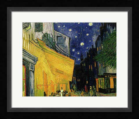 Framed Cafe Terrace, Place du Forum, Arles, 1888 (detail 1) Print