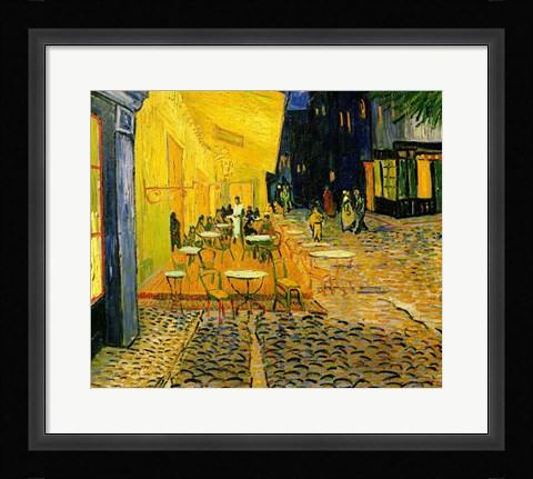 Framed Cafe Terrace, Place du Forum, Arles, 1888 (detail 2) Print