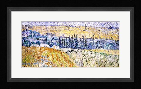 Framed Rain - Auvers, 1890 Print