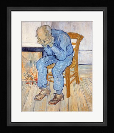 Framed Old Man in Sorrow Print