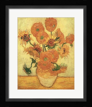 Framed Sunflowers, 1889 Print