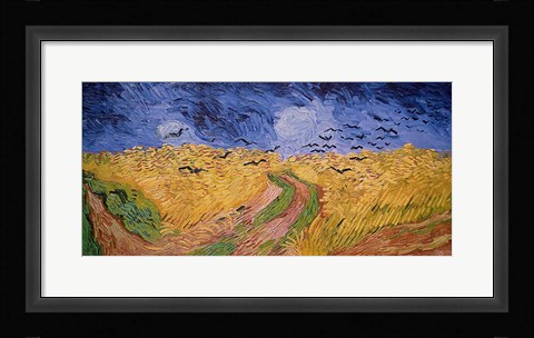 Framed Wheatfield with Crows, 1890 Print