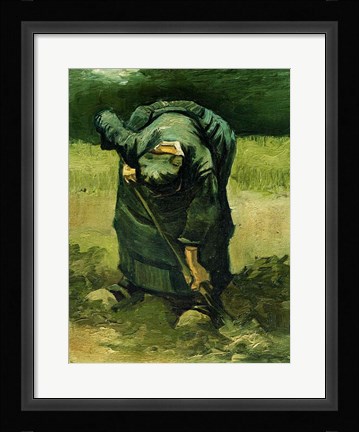 Framed Peasant Woman Digging, 1885 Print