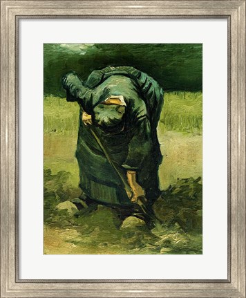 Framed Peasant Woman Digging, 1885 Print