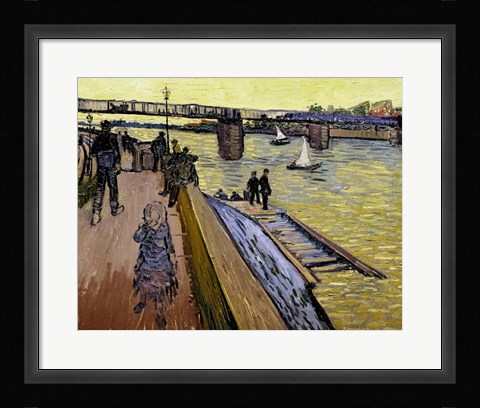 Framed Le Pont de Trinquetaille in Arles, 1888 Print